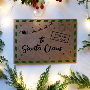 Sobre para carta a Papá Noel / Sobre de Navidad / Correo del Polo Norte / Sobres de Navidad