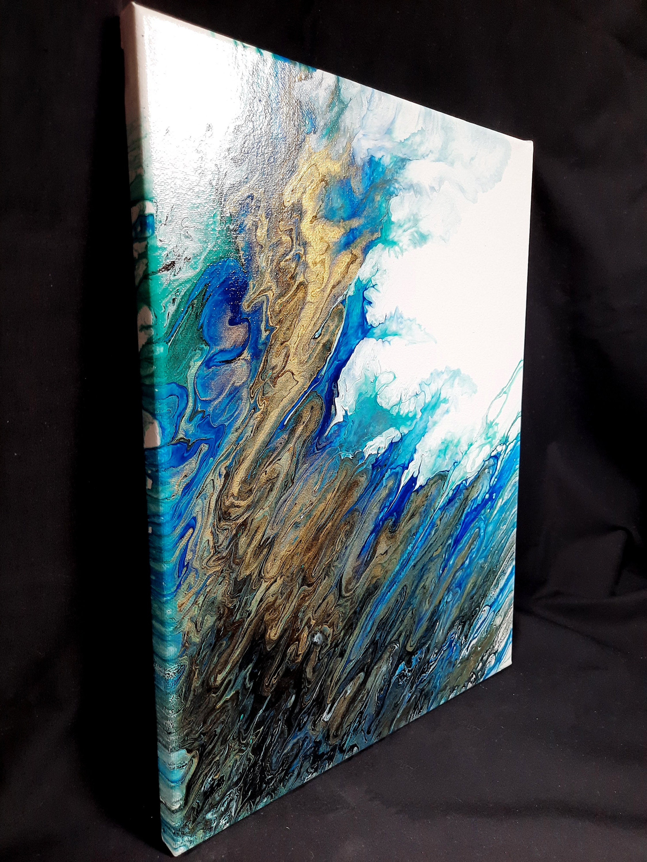 Atlantida - textured acrylic painting - 20x20cm