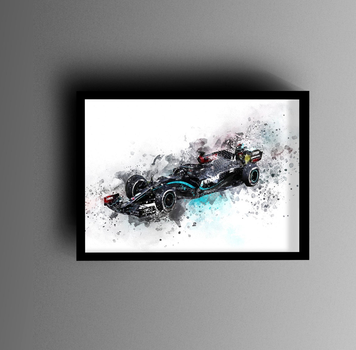 Mercedes 44 Formula One Car F1 Car Wall Art Print A4 Etsy