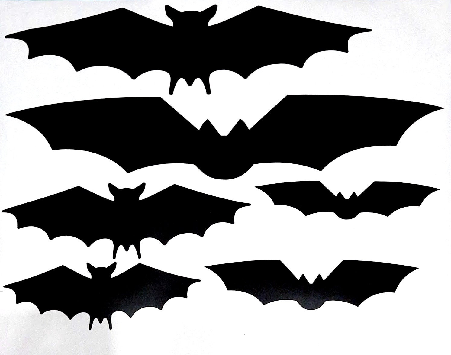 Set of 6 Bat Vinyl Wall Window Decals Halloween | Etsy