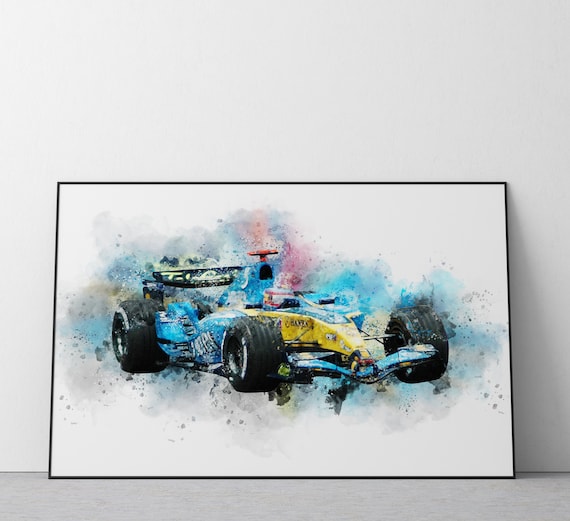 Fernando Alonso Renault R25 Poster Championship 2005 Formula One Print F1  Print Wall Art Print A4 A3 UK Ref 149 -  Finland