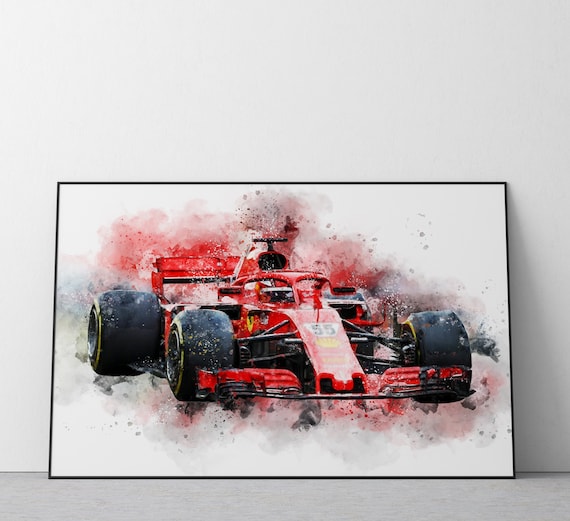 フェラーリ F1 カー #55: 水彩画アートプリント Ref #123 - Etsy 日本