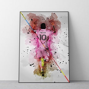 Lionel Messi voetbalposter | Voetbal muurkunstafdruk | Ref. #412: