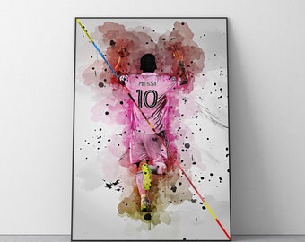 Lionel Messi Football Poster | Football Wall Art Print | Ref #412