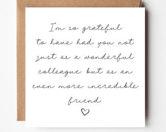 Tarjeta de agradecimiento personalizada para colegas: regalo de despedida, ref. n.° 686