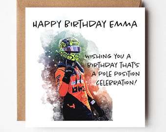 Personalised Lando Norris Birthday Card | Free Envelope | ref#631