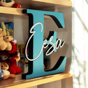 Letra y nombre personalizados de pie / Decoración de dormitorio / Decoración de guardería / Iniciales y nombre de pie