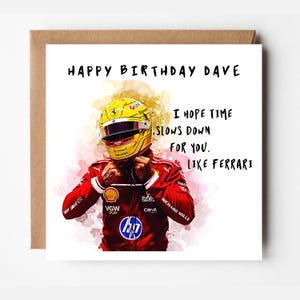 Cartão de aniversário personalizado de Lewis Hamilton | Envelope grátis | ref. nº 618