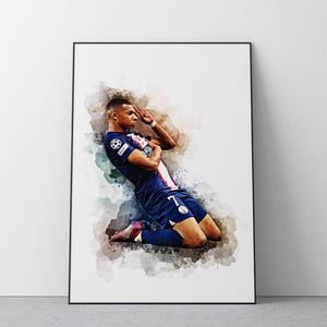 Kylian Mbappe Poster | Football Wall Art Print | Ref #609