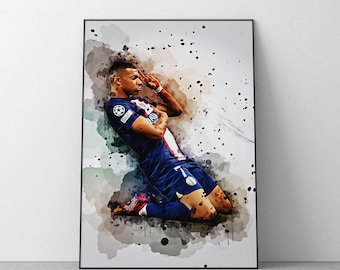Kylian Mbappé Poster | Football Wall Art Print | Digital Download