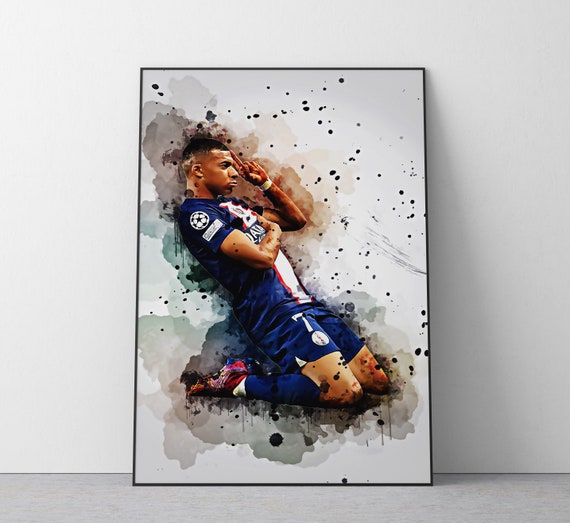 Kylian Mbappé Poster | Football Wall Art Print | Digital Download