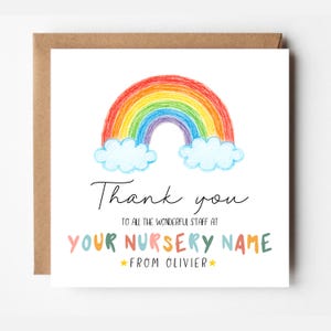 Personalised Thank You Card | Child's Name and Nursery Name | Personalised Pre School Teacher Gift | ref #676