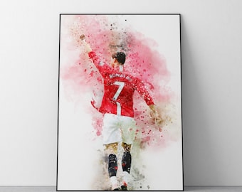 Cristiano Ronaldo Poster | Manchester United Poster | Football Wall Art Print | Digital Download