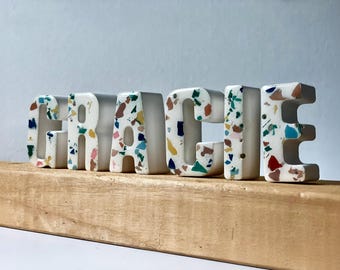 Terrazzo Gypsum Letter: Resin Finish, Modern Decor