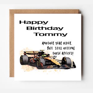 Gepersonaliseerde Lando Norris-verjaardagskaart | Gratis envelop | ref#632