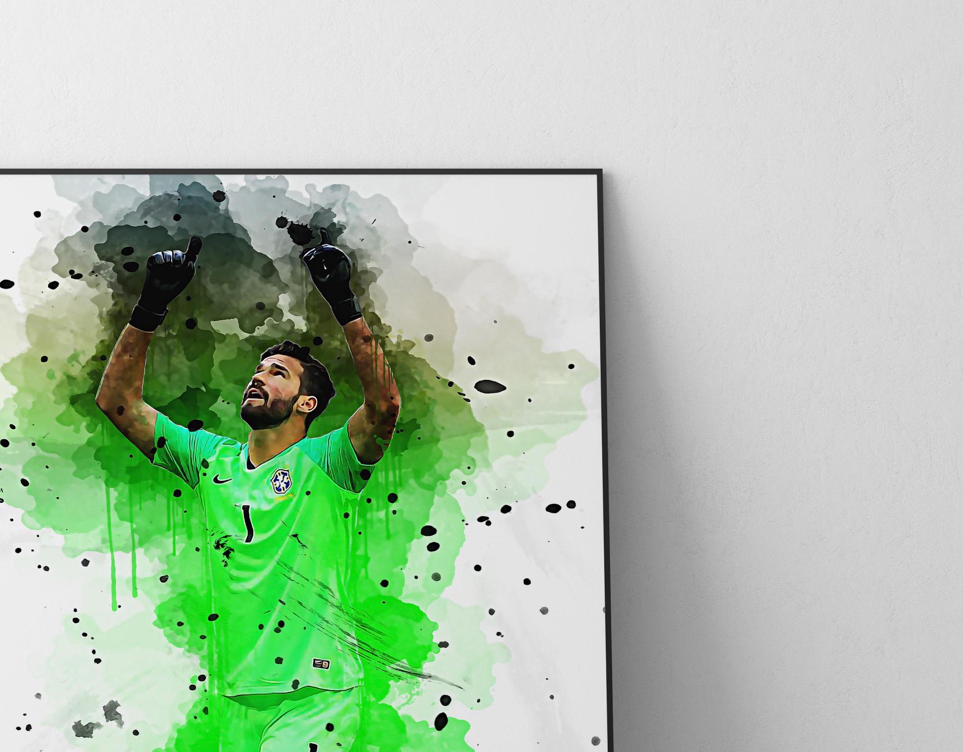 Alisson Becker Poster | Football Wall Art Print | Ref #388 - Etsy