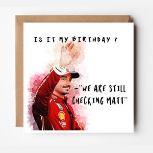 Personalised Charles Leclerc Birthday Card: Funny F1 Card ref#713