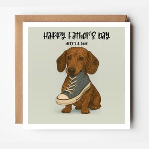 Cartão de Dia dos Pais para Cachorro | Cartão de Cachorro Salsicha | Cartão de Pai Dachshund | Envelope Grátis | ref. nº 623