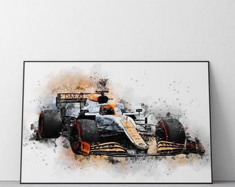 McLaren Gulf Monaco 2021 F1 Car Art Print Ref #80