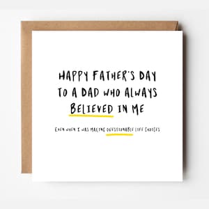 Vaderdagkaart | Altijd in mij geloofd kaart | Gratis envelop | ref #624