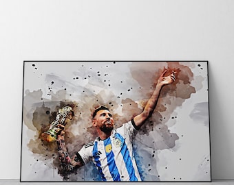 Lionel Messi Argentina Poster | World Cup | Football Wall Art Print | Ref #387