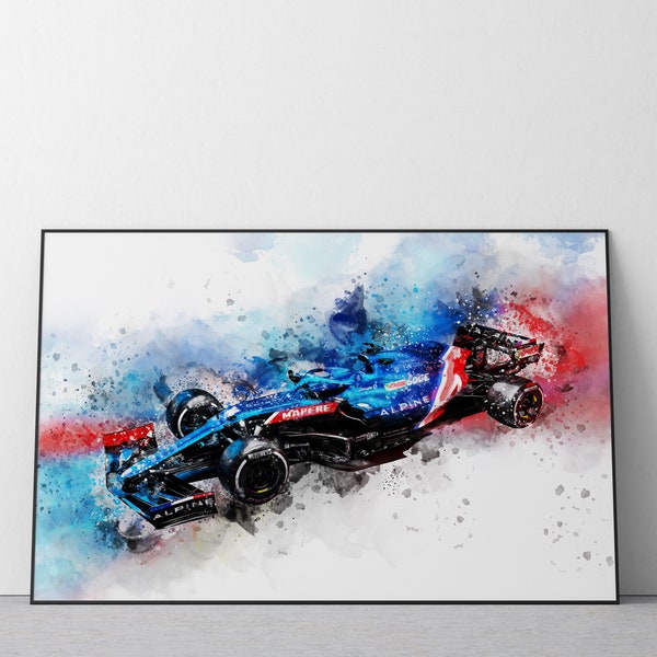 Alpine | Formel 1 Auto | F1 Auto | Wand kunstdruck | A4 | A3 | UK Ref #37