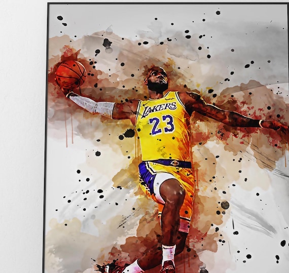 Lebron James Poster NBA Poster Los Angeles Lakers Wall Art Print Digital Download Etsy Canada