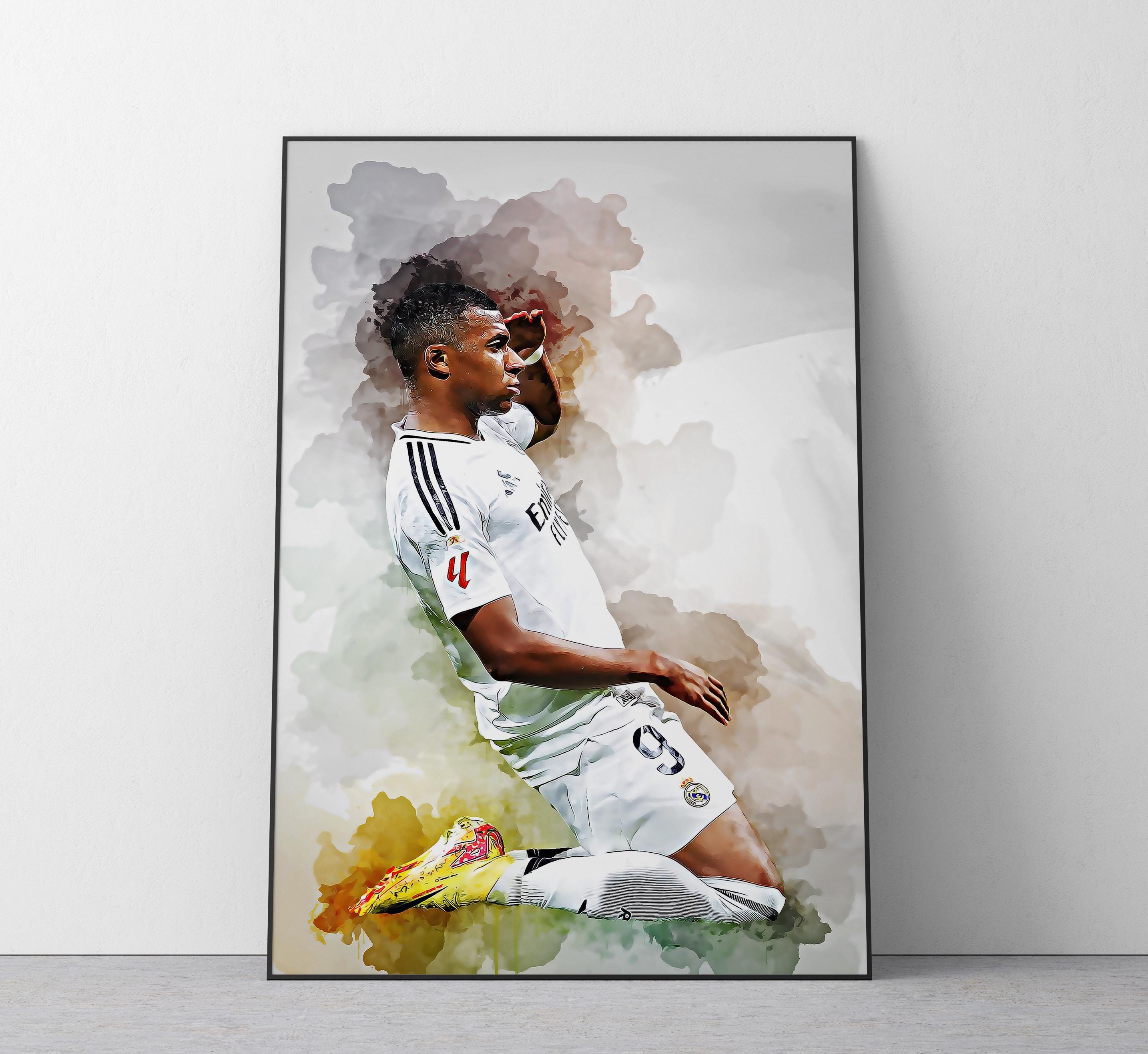 Discover Kylian Mbapp Poster - Football Wall Art Print - Premium Matte Vertical Poster
