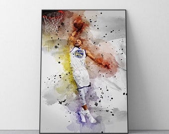 Stephen Curry Poster | NBA Poster | Golden State Warriors | Wall Art Print | Ref #312