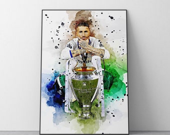 Sergio Ramos Poster | Football Wall Art Print | Ref #416