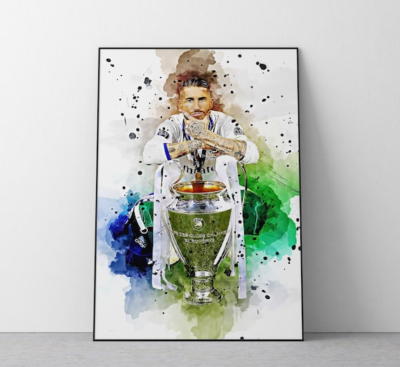 セルヒオ・ラモス　イラスト　インテリア　アート : サッカー選手セルヒオ・ラモス ホームインテリア アート