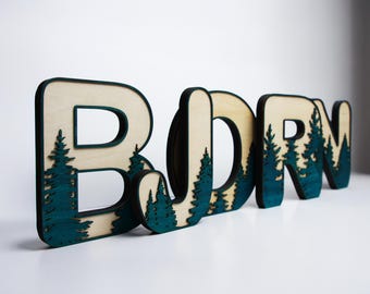 Wooden Forest Letters: 3D Nursery Decor