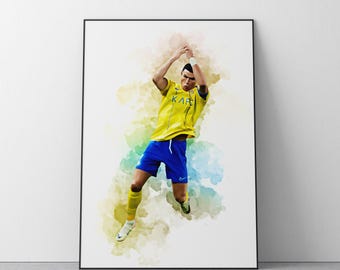 Póster de Cristiano Ronaldo / Impresión de arte mural de fútbol / Póster de Al-Nassr / Ref. n.° 565