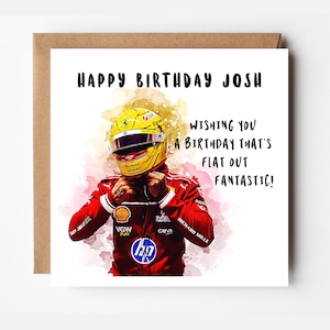 Gepersonaliseerde Lewis Hamilton-verjaardagskaart | Gratis envelop | ref#617