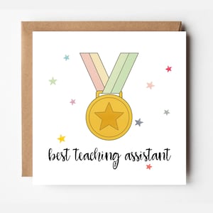 Biglietto di ringraziamento per l'insegnante / Biglietto di ringraziamento per l'assistente all'insegnamento / Regalo di fine scuola per l'insegnante / rif. n. 678