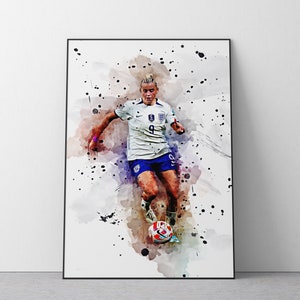 Póster de Alessia Russo / Copa Mundial Femenina / Impresión de arte mural de fútbol / Ref. n.° 403