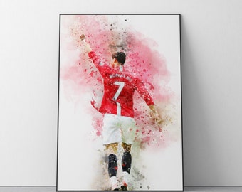 Cristiano Ronaldo Poster | Manchester United Poster | Football Wall Art Print | A4 | A3 | Ref #251