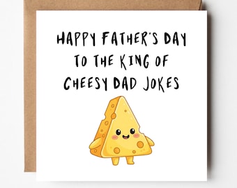 Father's Day Card | King Of Cheesy Dad Jokes | Free Envelope | ref #626
