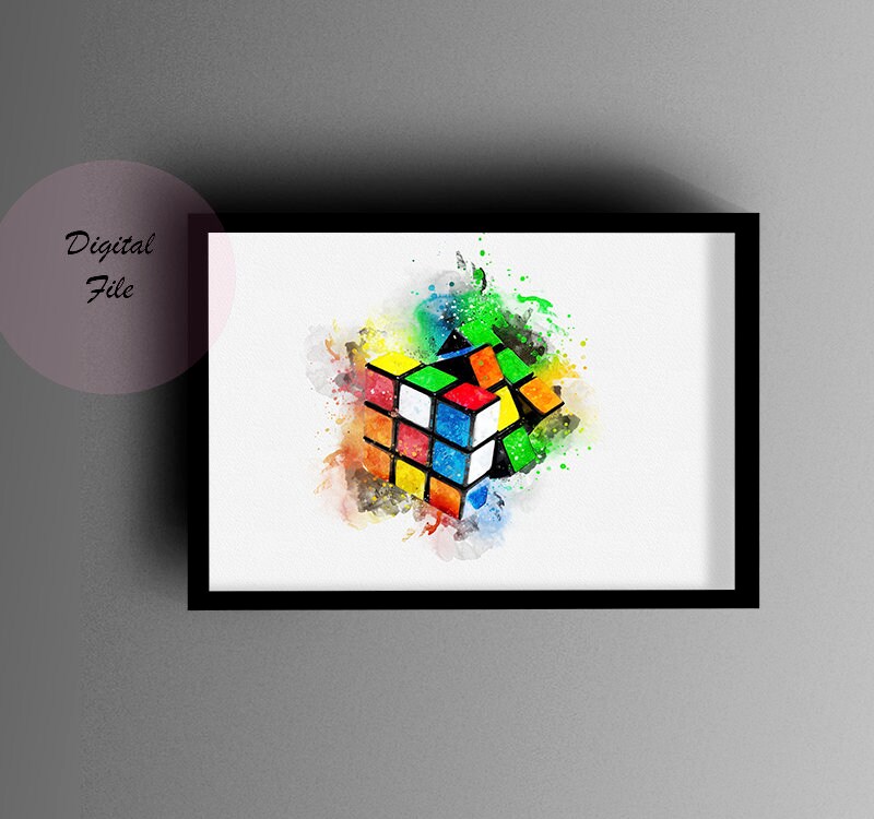 Rubik's Cube Wall Art Digital Download Printable Etsy
