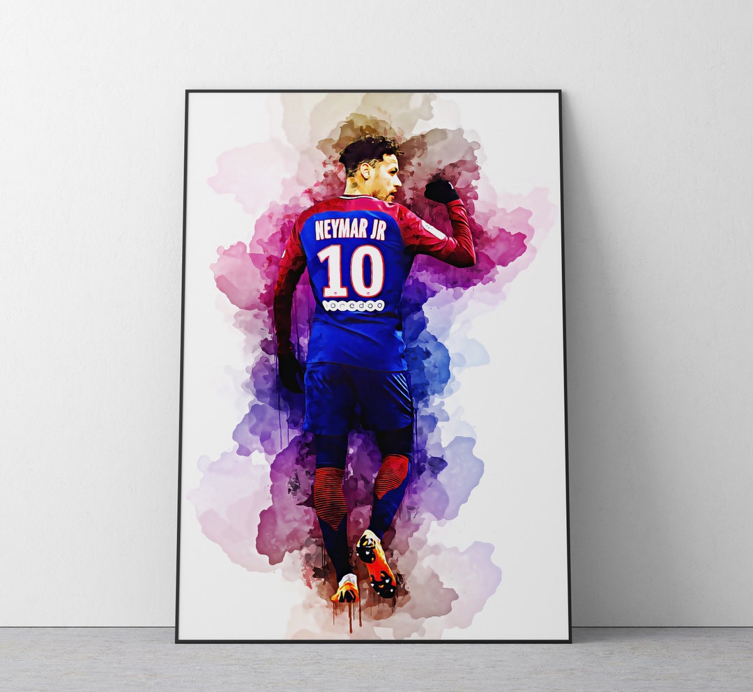 Neymar Junior Poster Football Wall Art Print Ref 351 Etsy