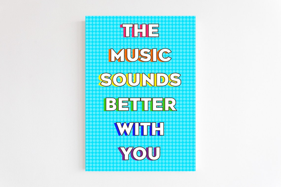 Music Sounds Better With You Print / Old School Classics / Etsy
