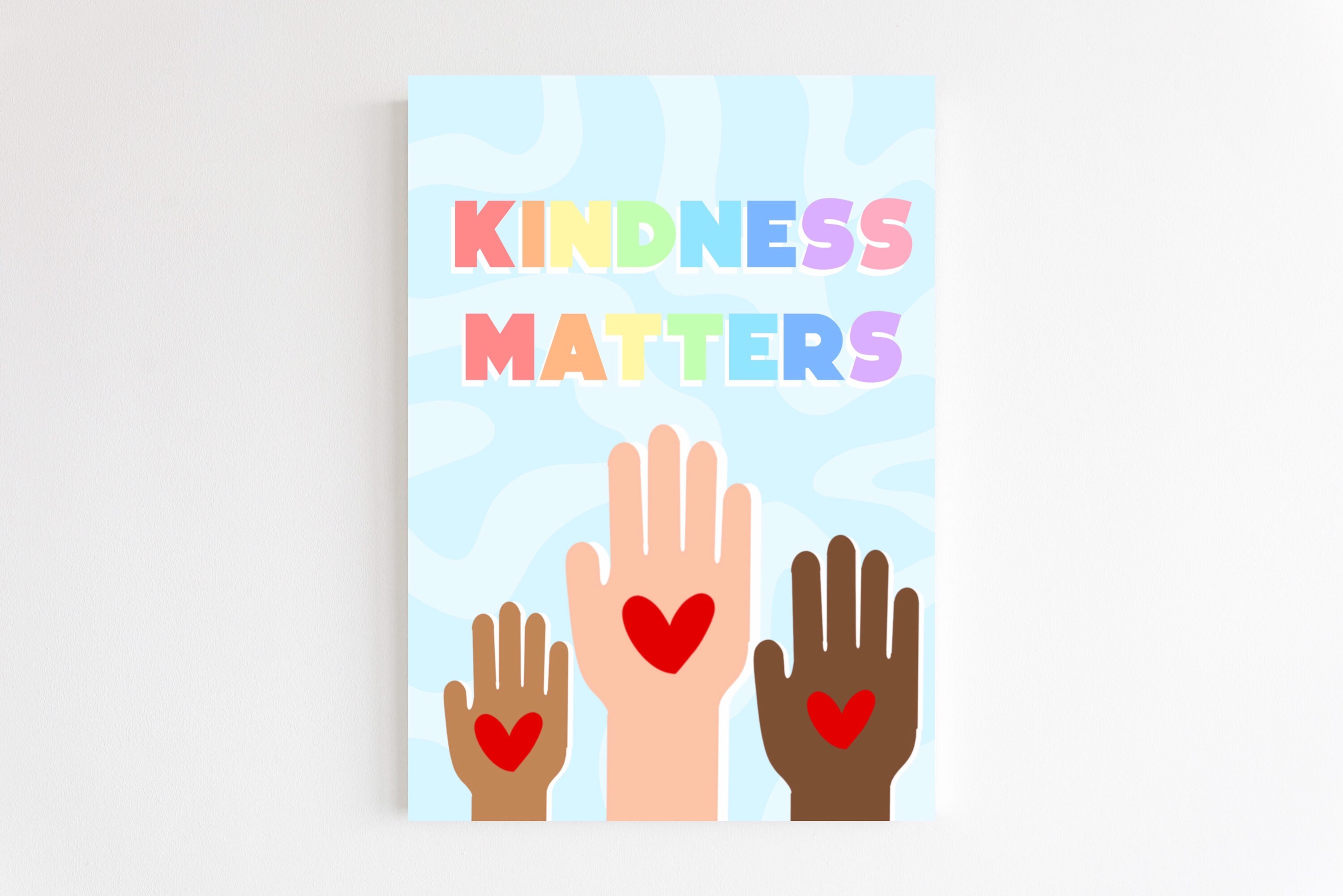 Teacher stationery classroom decor classroom posters personalised teacher Stickers Kindness Matters Print