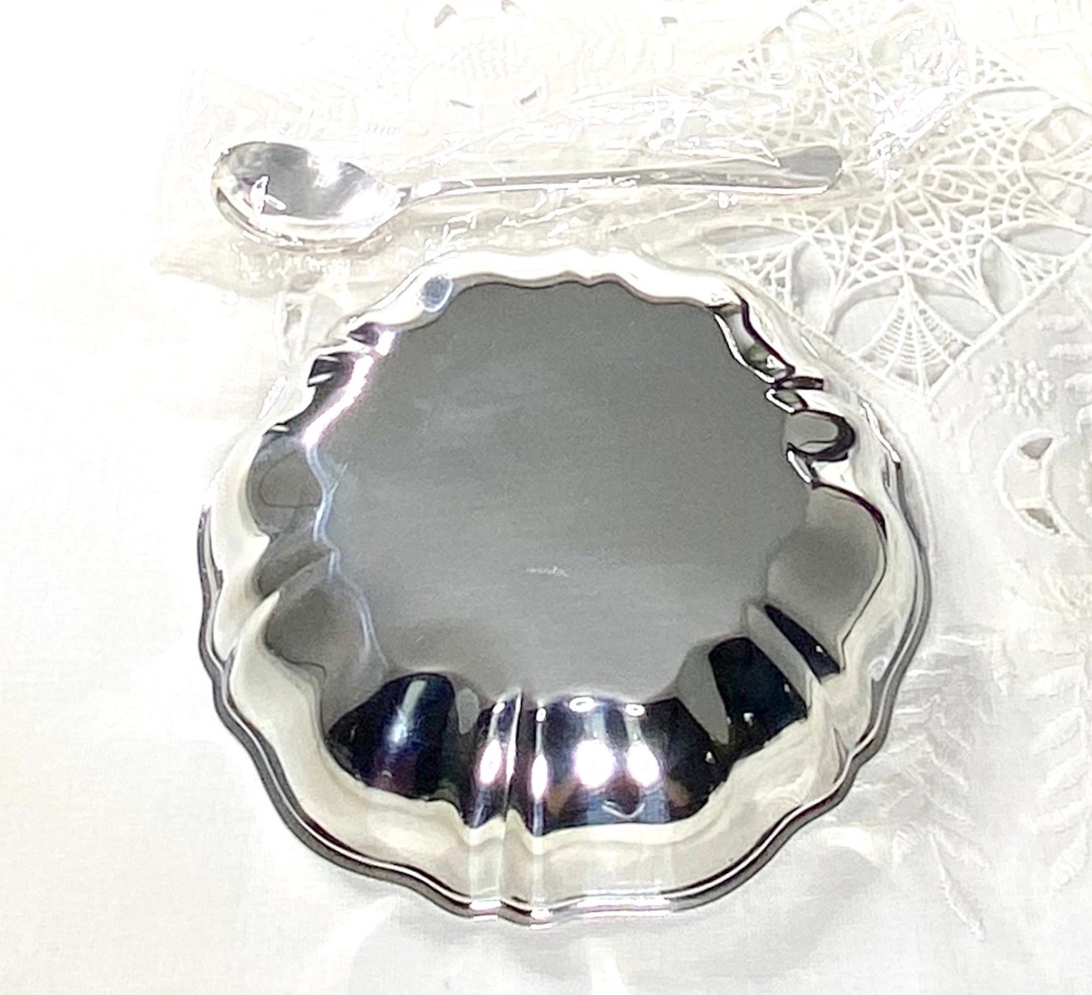 Oneida Silver Plated Candy Dish and Spoon 1960's 2 Piece Etsy