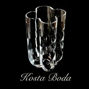 Kosta Boda Aqua Vase, Handblown Swedish Art Glass, Anna Ehrner, 1980&#39;s
