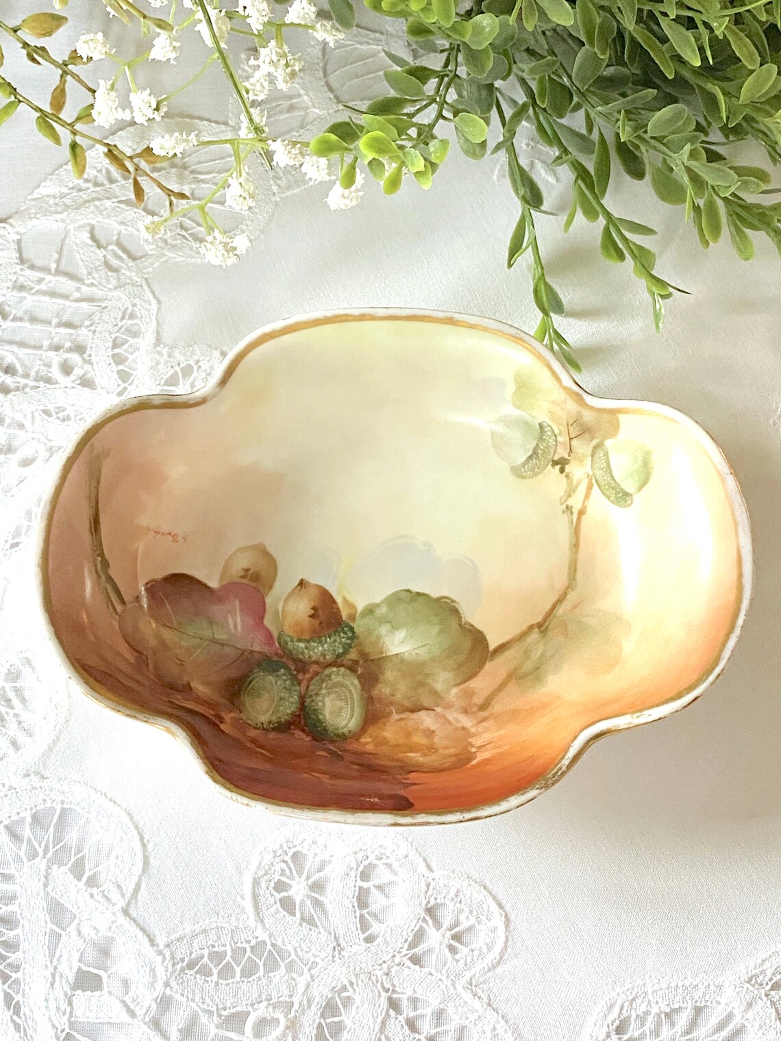 Antique Richard Ginori Italy Hand Painted Dish Circa Etsy
