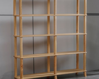Handmade Oak Bookshelf: Minimalist Scandinavian Open Storage