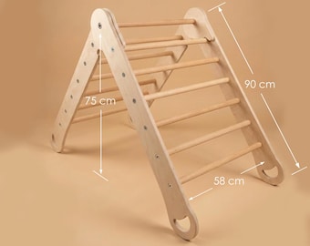 Custom Name Birch Climbing Triangle, Foldable Play Gym for Toddlers,Customizable,Personalized