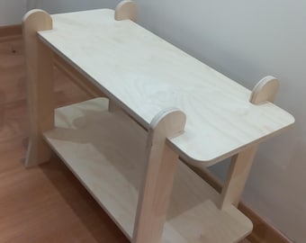 Minimalist Birch Wood Bookshelf: Modern Natural Wood Decor