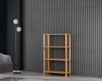 4-Shelf Open Minimalist Solid Pine Bookcase and Storage Cabinet,TOOL-FREE INSTALLATION