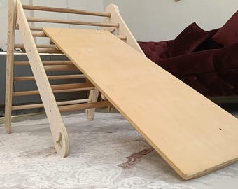 Custom Name Wooden Climbing Triangle, Personalized Foldable Play Gym for Toddlers